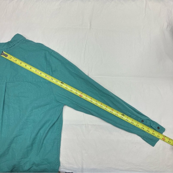 Universal Thread Linen Long Sleeve Collared Shirt - Green XL - Picture 4 of 6